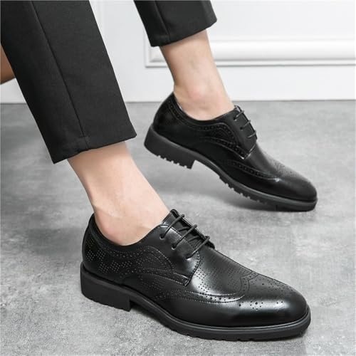 Mens Large Size British Style Brogue Business Dress Shoes Spring Wedding Groom Leather Footwear Lace up3