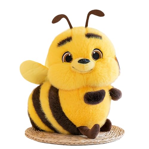 Ueiwffzo Honigbiene Kuscheltier, Niedliche Weiche Honigbiene Plüschtier Kinder, Plüsch Spielzeug Stofftier, Geschenk Zum Kindergeburtstag (25cm)