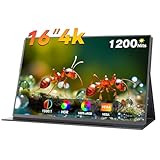 モバイルモニター 4k 16インチ ポータブルモニター Vimonic 1200nits高輝度 ポータブルディスプレイ 1500:1コントラスト サブモニター 非光沢 モバイルディスプレイ 16:10 画面比 標準型VESA USB Type-C/Mini HDMI端末