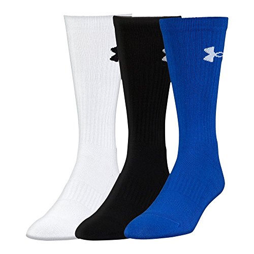 Under Armour Adult Elevated Performance Crew Socks, 3-Pairs, Royal Assortment, Medium