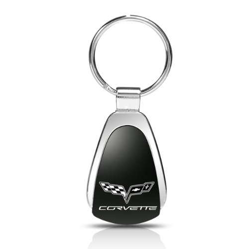 Au-Tomotive Gold, INC. Corvette C6 Black Tear Drop Key Chain