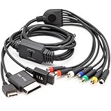 jujinglobal 6FT Component S-Video AV Cable for Xbox 360, Wii, PS2, PS3, 4 in 1 RCA Audio Video Adapter Converter Cable