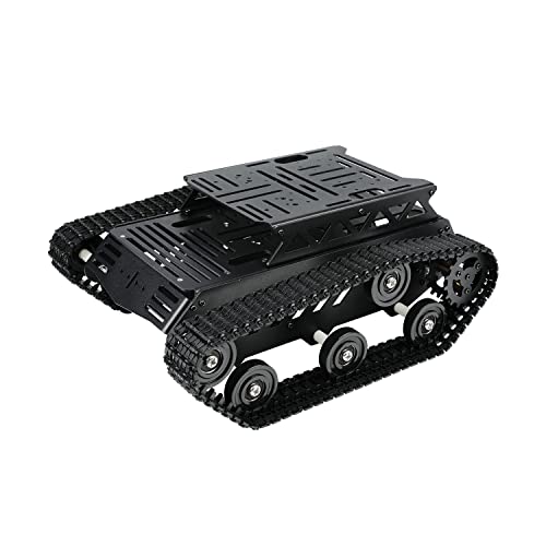 Hiwonder Tank Car Chassis Kit Shock Absorbing Robot With 2Wd Motors For Arduino/Raspberry Pi/Jetson Nano Diy Remote Control Robotic Car Learning Kit (Black) #TOP14