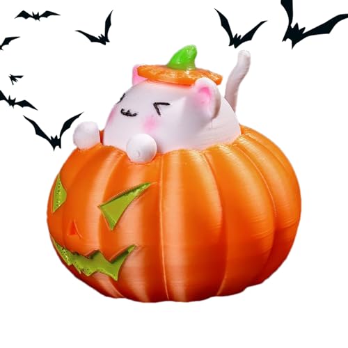 Pelota de estrés de calabaza - Juguete de Halloween para presionar | Decoración de gatos de resina para premios escolares, bolsa de regalo para niños, recompensas de carna