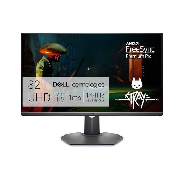 Dell G3223Q Gaming Monitor – 32-Inch 4K Ultra UHD (3840×2160), 144Hz 1Ms Display, AMD FreeSync+NVIDIA G-SYNC Compatible, Height/Swivel/Tilt Adjustability, 3Yr Advanced Exchange – Black