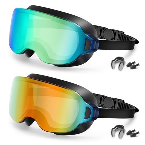 Aegend 2-Pack Swim Goggles for Youth&Adults(Small Faces),Frameless Wide View No-Leaking, Anti-Fog/UV for Teens Swimming - image 1