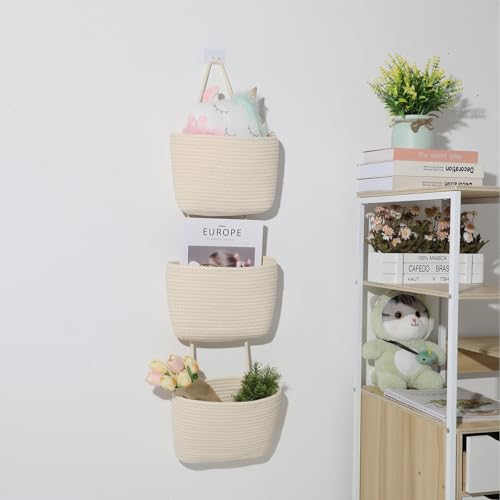 Cesta colgante tejida funcional Kichvoe con diseño artesanal elegante 8