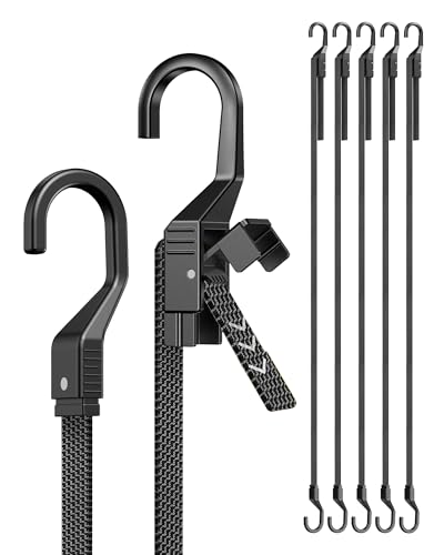 Image of 48 inch Flat Adjustable Bungee Cords with Hooks, 3X Faster to Adjust the Length