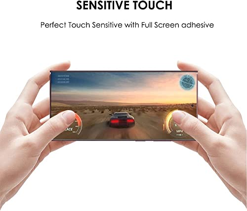Image of STP FEEL Premium Curved UV Tempered Glass for Samsung Galaxy S22 Ultra (Transparent) Full Screen Coverage UV Screen Protector Guard with Installation Kit (Pack of 1)