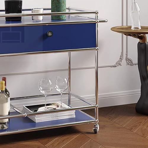 Carrito rodante de 3 niveles con asas y ruedas – Carro para ahorrar espacio para el hogar, oficina, cocina y garaje – Solución de almacenamiento negra versátil
