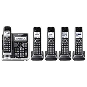 Panasonic Link2Cell Bluetooth Cordless Phone System with HD Audio, Voice Assistant, Smart Call Block and Answering…