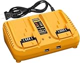 12/20V Max Battery Charger Replacement for Dewalt DCB104 Compatible with 12V 20V Max Lithium Battery DCB203 204 205 206 201 120 127 Charger 2-Port Simultaneous Charging - Image 1