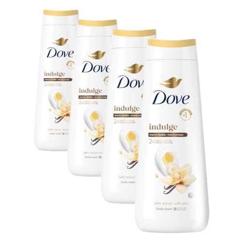 Dove Vanilla Body Wash for Hydrated & Soft Skin, 20 Fl Oz (Pack of 4)