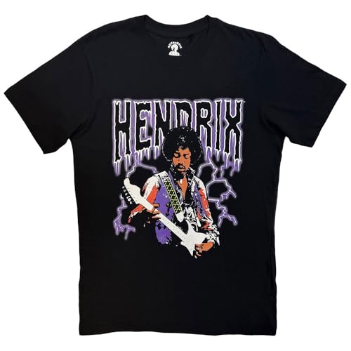T-shirt Jimi Hendrix Lightning Logo de Rock Off aux finitions premium