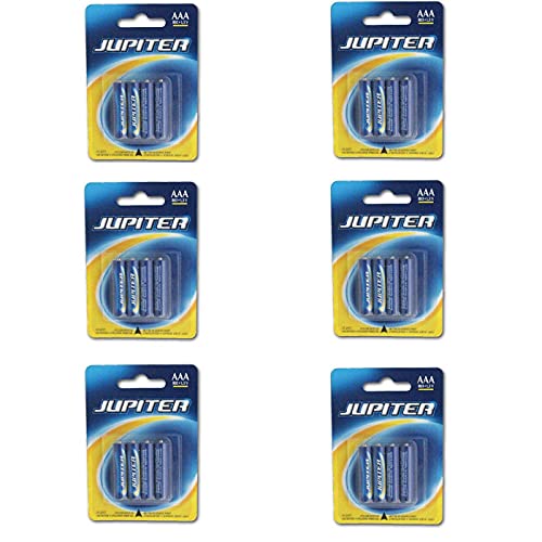 Juego de 6 Packs de 4 Pilas AAA, r03, 1,5 v júpiter Ideal para el hogar. Set de 24 Pilas no...