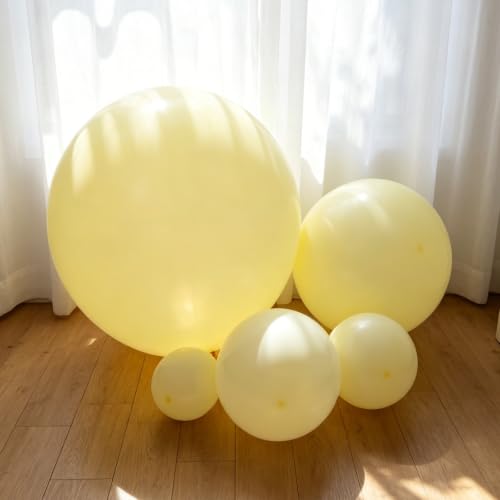 Image of KALOR Pastel Yellow Balloons,100 Pcs 5 Inch Mini Matte Latex Balloons for Balloon Garland Arch, Birthday Decoration, Wedding Party, Baby Shower Decorations