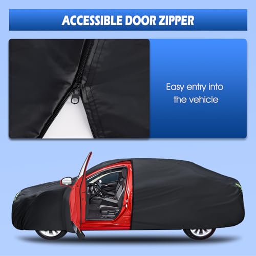 Image of 6 Layers Car Cover Custom Fit for 1998-2026 Porsche 911 (991 /992 /996 /997 Series) Carrera 4S /Turbo /Carrera, Waterproof All Weather Rain Sun Protector with Door Zipper