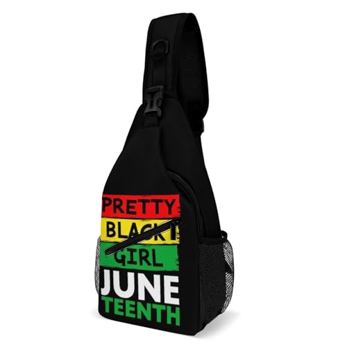 Men's Fashion Chest Bag, Travel Shoulder Pack, Small Cross Body Sling Bag Juneteenth Pretty Black Girl