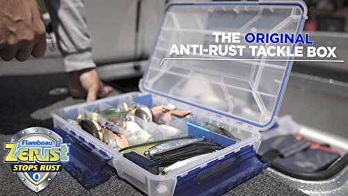 Image of Flambeau Outdoors 4007 Tuff Tainer Fishing Tackle Box with Zerust Anti-Rust Dividers - Includes 12 Dividers,24 Compartments,Clear Fishing Lure Organizer - 11 inch x 7.25 inch x 1.75 inch,(Pack of 6)