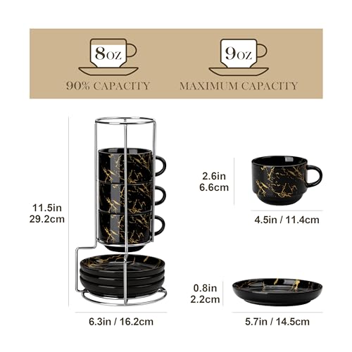 Juego de 4 tazas de espresso de porcelana por $19.99, antes $45.99