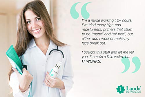 Oily-Face-Control-Mattifying-Primer-and-Moisturizer-with-Salicylic-Acid-and-Tea-Tree-Oil-Anti-Shine-Facial-Primer-for-Men-and-Women-2-Oz-by-LAUDA-BOTANICALS Mattifying Primer and Face Moisturizer with Salicylic Acid and Tea Tree Oil, Daily Face Lotion Non-Greasy Hydrating Anti Shine Facial Primer for Men and Women, 2 Oz by LAUDA BOTANICALS