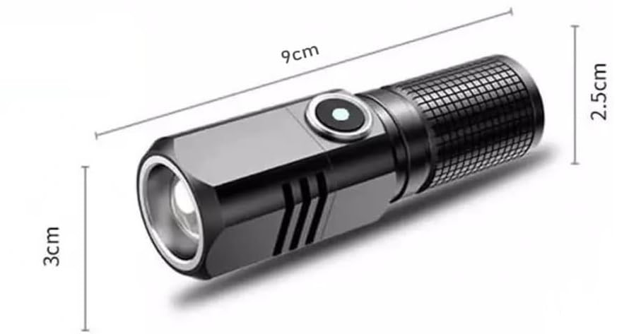 Image of Lucario Mini XHP Super Bright Rechargeable Torch 10,000 Lumens, Compact Heavy Duty LED Flashlight with Zoom Focus, Type-C Fast Charging & Battery Included, Ideal for Hiking, Emergency & Gifts.