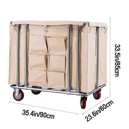Carrito de lavandería con ruedas ideal para organizar la ropa en hoteles y hogares 5