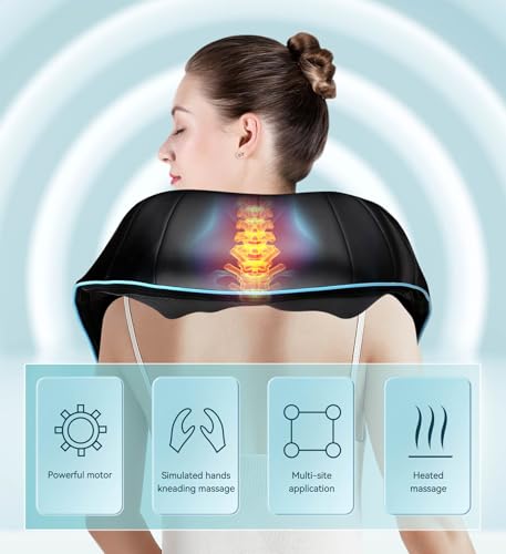 Image of Mo Cuishle Shiatsu Neck and Shoulder Massager with Heat - Deep Kneading Massage for Relaxation - Ideal for Christmas, Mother's Day, Father's Day, Gifts for Men, Women, Mom and Dad