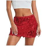duaicnvow Jupe Paillette Femme, Short Paillette Plissée Femme Mini Sexy Elegant Soirée Multicolore Ballerine Skirt Fille Sequins Année 80 Grande Taille Dance Jupes Patineuse Carnaval Fête