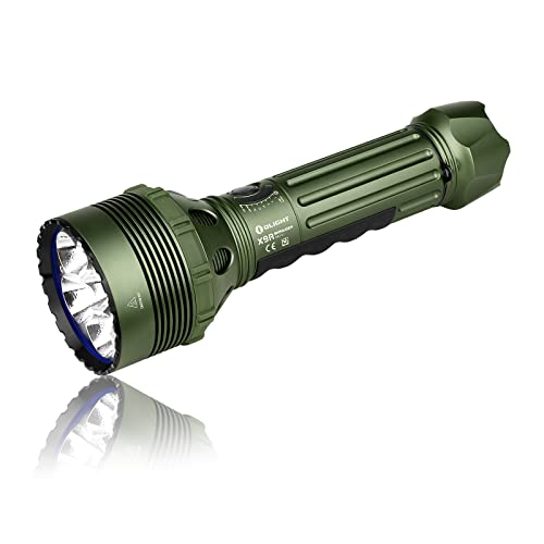 OLIGHT X9R Marauder 25000 Lumen Six High Performance LED Super Bright Rechargeable Flashlight, Search Flashlight with Rechargeable Battery Pack (OD Green)