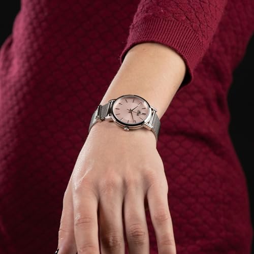 Variante de LOTUS relojes mujer esfera rosa correa acero plateado