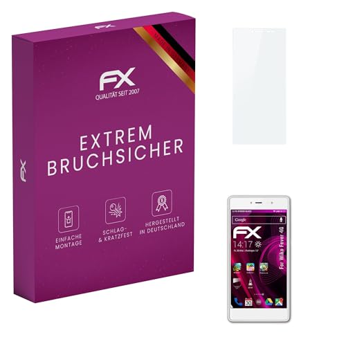 atFoliX Glasfolie kompatibel mit Wiko Fever 4G Bildschirmfolie, 9H Hybrid-Glass FX Schutzpanzer Folie
