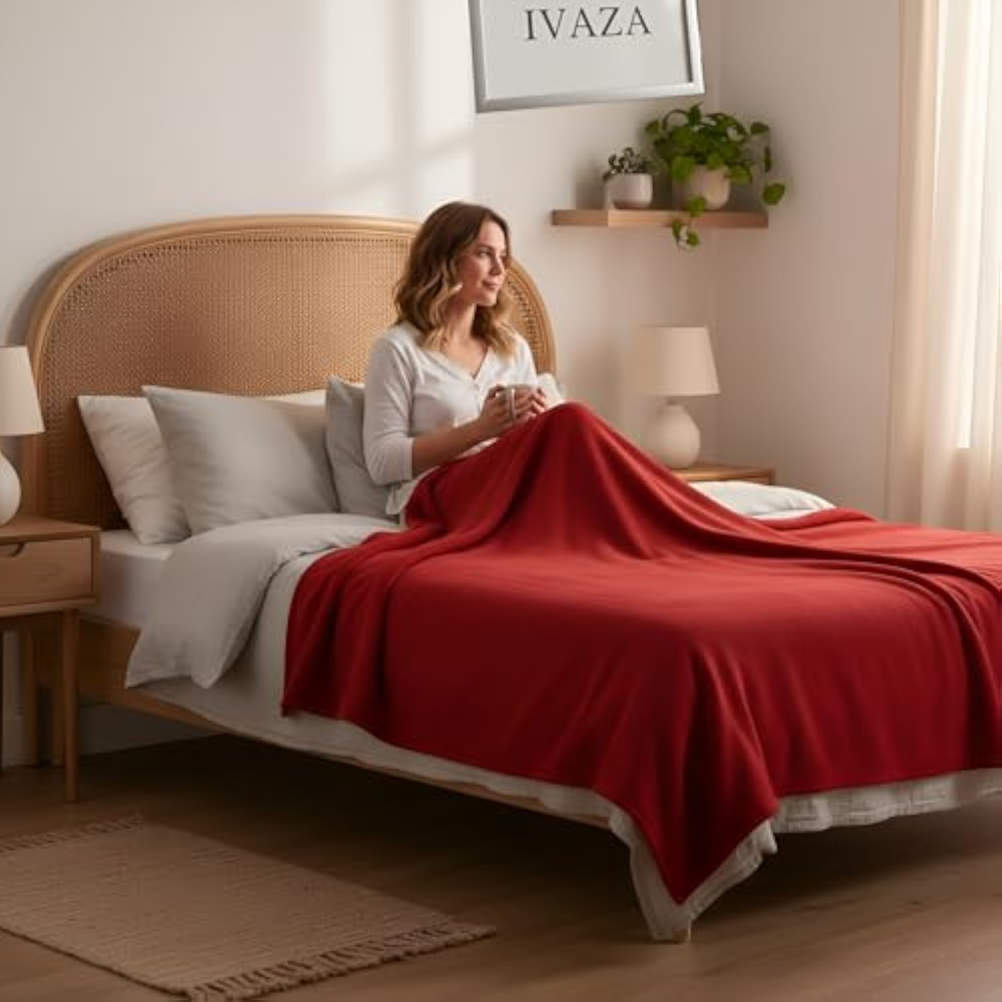 Ultra-Soft Solid Fleece Single Bed Blanket, Lightweight