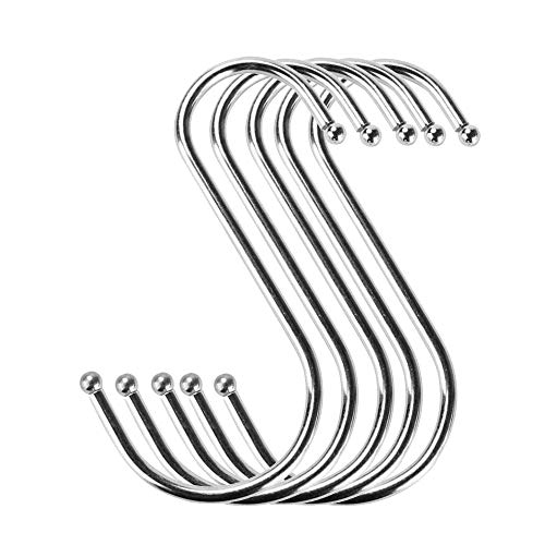 Iusun S Hook 5Pcs Stainless Steel Metal Pot Pan Hanger Clothes Storage Holder