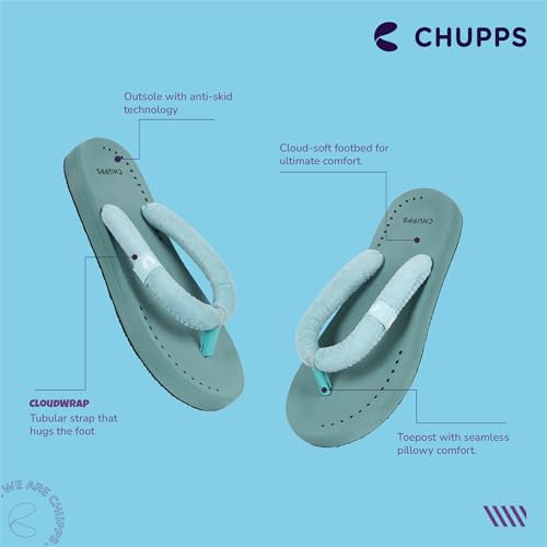 Image of CHUPPS Plush Beige Drift Orthopedic Slippers | Soft Footpharma Footbed | Breathable Ventilation Holes | Lightweight Flip Flops | Anti-Skid Chappals for Everyday For Womens