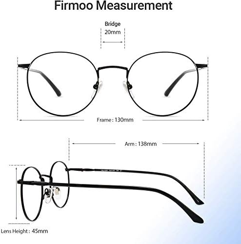Firmoo Blue Light Blocking Reading 1.0 Glasses , Anti UV Glare Filter Lens, Black Metal Retro Round Readers for Women/Men