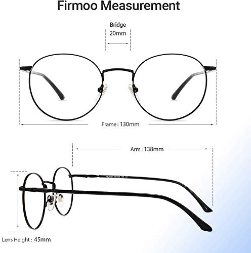 Firmoo Blue Light Blocking Reading 2.0 Glasses , Anti UV Glare Filter Lens, Black Metal Retro Round Readers for Women/Men - Thumbnail 4