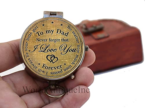 Brújula portátil de latón artesanal para regalo miniatura 1