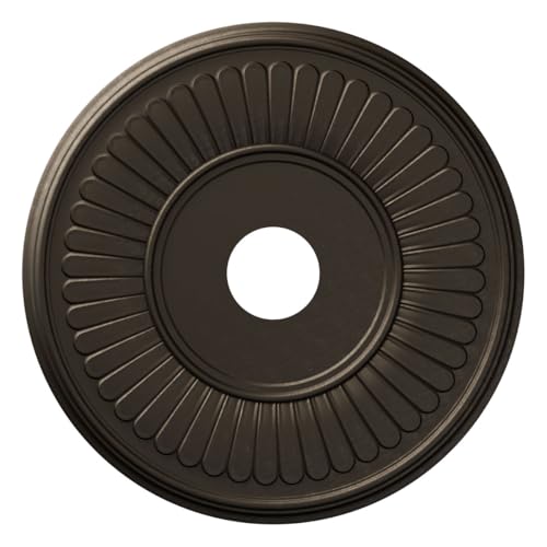 Image of 19 inchOD x 3 1 /2 inchID x 1 inchP Berkshire Thermoformed PVC Ceiling Medallion (Fits Canopies up to 8 3 /8 inch), Metallic Black Night