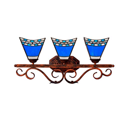 Applique salle de bain miroir verre bleu anti-éblouissement couloir