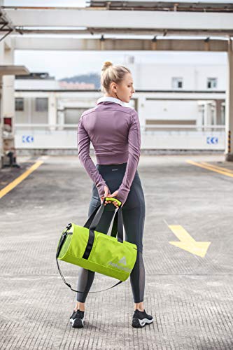 Aokelato Gym Bag,20L Small Sport Duffel Bag, With Shoes Compartment & Wet Pocket,Lightweight Waterproof Weekend Bag,Green Medium #TOP5