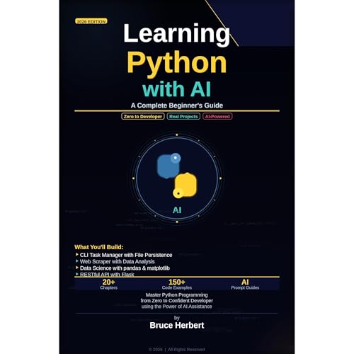 Learning Python with AI : A Complete Beginner's Guide (2026) Audiolibro Por Bruce Herbert arte de portada