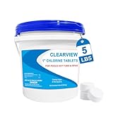 ClearView Chlorine Tablets 1 Inch 5 Lbs for...