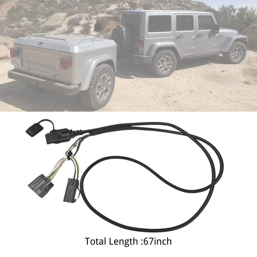 Nitoyo Trailer Wiring Harness Fit For Jeep Wrangler Jk 17275.01,4 Way Flat Tow Hitch Trailer Wiring Harness Fit For 2007-2018 Jeep Wrangler Jk #TOP3