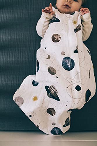 Image of Little Unicorn 6-12 Month Premium Muslin Sleep Sack 1.1 TOG | Soft & Breathable Muslin Cotton for safer sleep | 2 way zipper (Planetary)