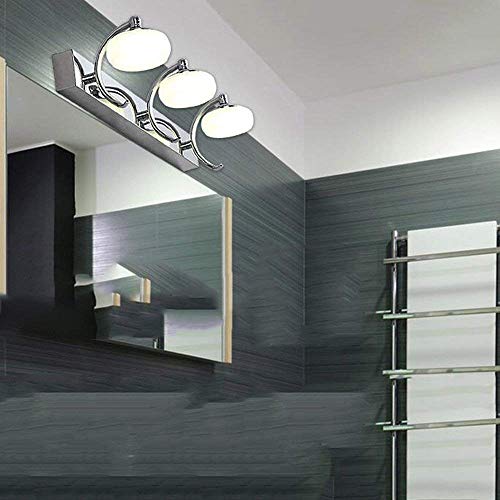 Preisvergleich Produktbild Badezimmerspiegelleuchten - Edelstahl Doppelkopf / drei LED-Scheinwerfer Moderner Badezimmerspiegel / Spiegelschrank / Wandleuchte / Kosmetikspiegel - Schminkspiegelscheinwerfer, Weißlicht-45cm-15w