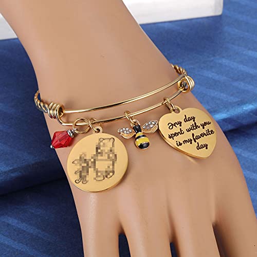Kvekstio-Classic-Winnie-The-Pooh-and-Piglet-Quote-Any-Day-Spent-with-You-is-My-Favorite-Day-Friendship-Honey-Bee-Charm-Gold-Bangle-Bracelet-for-Women