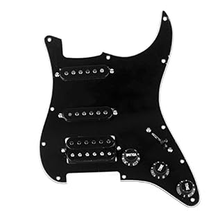 Musiclily Pro Alnico 5 Pickguard Pré-câblé HSS micro humbucker chargé pour Fender Stratocaster Strat ST Guitare, 3Plis… - Les Beatles, Paul McCartney, John Lennon, RIngo Starr, George Harrison