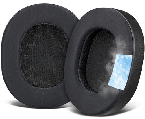 SOULWIT Cooling Gel Earpads Cushions Replacement para Auriculares Audio Technica ATH M70X, Almohadillas para Oído con Espuma de Alta Densidad, Grosor Añadido - Negro miniatura 1