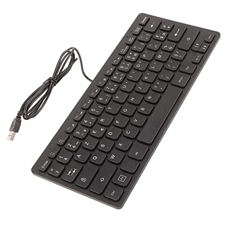 Clavier mécanique ergonomique filaire POENVFPO AZERTY 78 touches noir pour PC